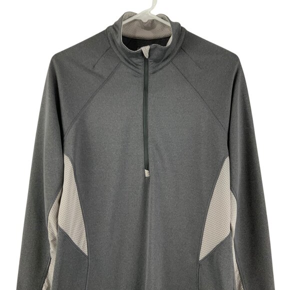 Under Armour Fitted Coldgear Gray 1/3 Zip Mock Neck Pullover Sweater Size LG - Picture 2 of 6